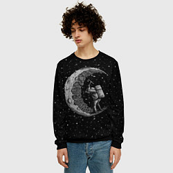 Свитшот мужской Лунный шахтер, цвет: 3D-черный — фото 2