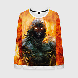 Свитшот мужской Disturbed: Monster Flame, цвет: 3D-белый