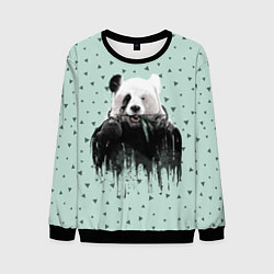 Свитшот мужской Панда-художник, цвет: 3D-черный