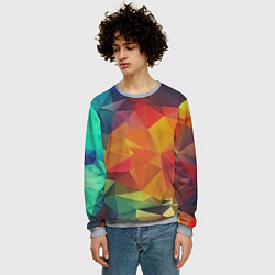Свитшот мужской Цветные полигоны, цвет: 3D-меланж — фото 2
