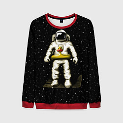 Свитшот мужской Космонавт с уточкой, цвет: 3D-красный