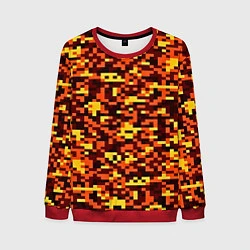 Свитшот мужской Камуфляж пиксельный: оранжевый/желтый, цвет: 3D-красный