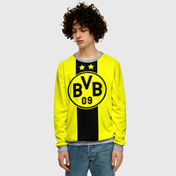 Свитшот мужской BVB FC: Yellow line, цвет: 3D-меланж — фото 2