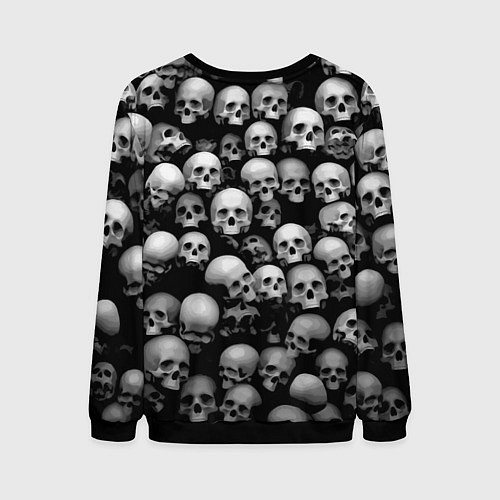 Мужской свитшот Черепа на черном / 3D-Черный – фото 2