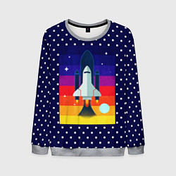 Свитшот мужской Запуск ракеты, цвет: 3D-меланж