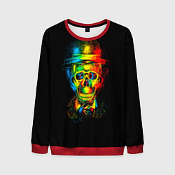 Свитшот мужской Череп в шляпе, цвет: 3D-красный
