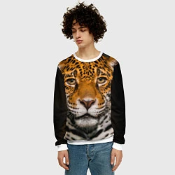 Свитшот мужской Взгляд ягуара, цвет: 3D-белый — фото 2