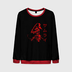 Свитшот мужской Японские иероглифы - самурай, цвет: 3D-красный