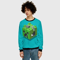 Свитшот мужской Minecraft World, цвет: 3D-черный — фото 2