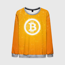 Свитшот мужской Bitcoin Orange, цвет: 3D-меланж