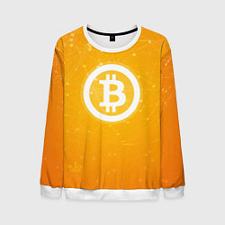 Свитшот мужской Bitcoin Orange, цвет: 3D-белый