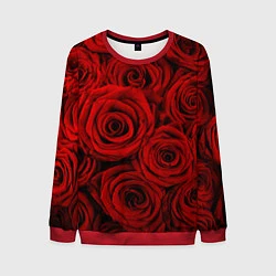 Свитшот мужской Красные розы, цвет: 3D-красный