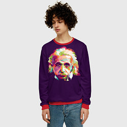 Свитшот мужской Альберт Эйнштейн: Арт, цвет: 3D-красный — фото 2