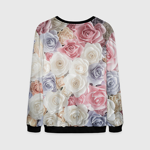 Мужской свитшот Букет из роз / 3D-Черный – фото 2