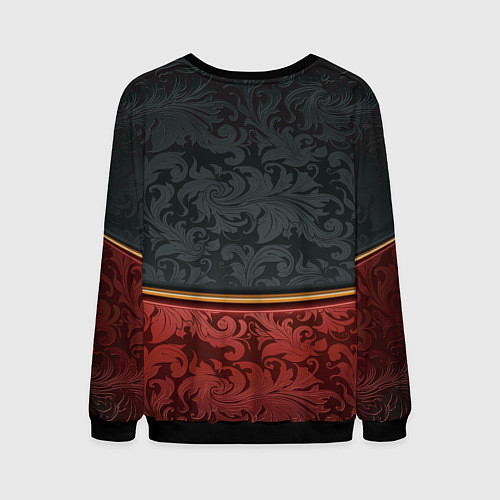 Мужской свитшот Узоры Black and Red / 3D-Черный – фото 2