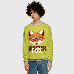 Свитшот мужской Hipster Fox, цвет: 3D-меланж — фото 2