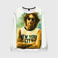Свитшот мужской John Lennon: New York, цвет: 3D-белый