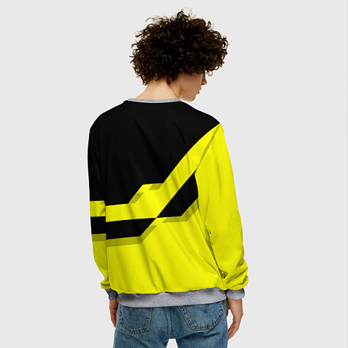 Мужской свитшот BVB FC: Yellow style / 3D-Меланж – фото 4