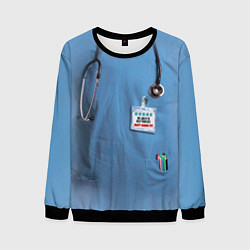Свитшот мужской Костюм врача, цвет: 3D-черный
