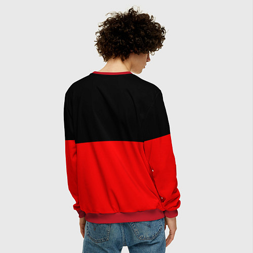 Мужской свитшот АлисА: Черный & Красный / 3D-Красный – фото 4