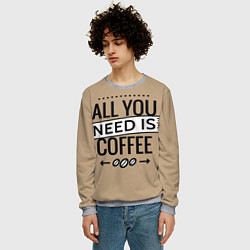 Свитшот мужской All you need is coffee, цвет: 3D-меланж — фото 2