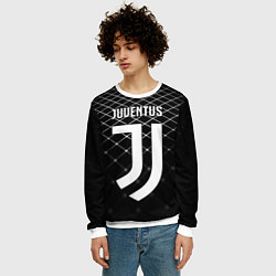 Свитшот мужской FC Juventus: Black Lines, цвет: 3D-белый — фото 2