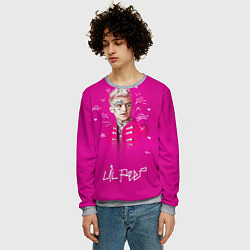 Свитшот мужской Lil Peep: Pink Light, цвет: 3D-меланж — фото 2