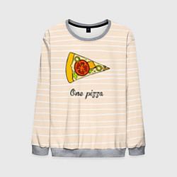 Свитшот мужской One Love - One pizza, цвет: 3D-меланж