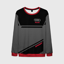 Свитшот мужской Audi: Crey & Black, цвет: 3D-красный
