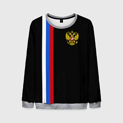 Свитшот мужской Россия: Линия триколор, цвет: 3D-меланж