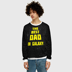 Свитшот мужской The Best Dad in Galaxy, цвет: 3D-белый — фото 2