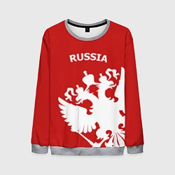 Свитшот мужской Russia: Red & White, цвет: 3D-меланж