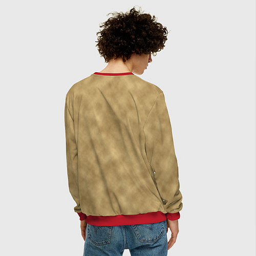 Мужской свитшот Песчаный лев / 3D-Красный – фото 4