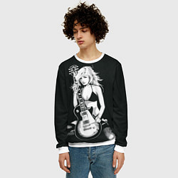 Свитшот мужской Рокерская душа, цвет: 3D-белый — фото 2