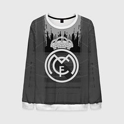 Свитшот мужской FC Real Madrid: Grey Abstract, цвет: 3D-белый