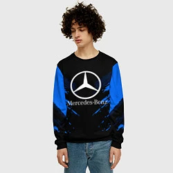 Свитшот мужской Mercedes-Benz: Blue Anger, цвет: 3D-черный — фото 2