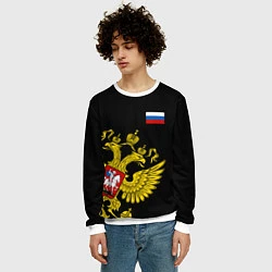 Свитшот мужской Флаг и Герб России, цвет: 3D-белый — фото 2
