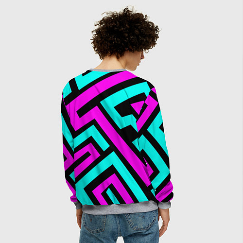Мужской свитшот Maze: Violet & Turquoise / 3D-Меланж – фото 4