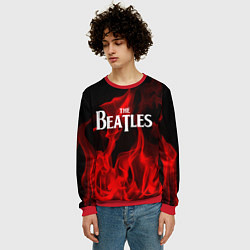 Свитшот мужской The Beatles: Red Flame, цвет: 3D-красный — фото 2