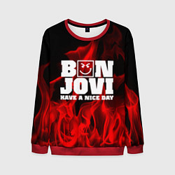 Свитшот мужской Bon Jovi: Have a nice day, цвет: 3D-красный