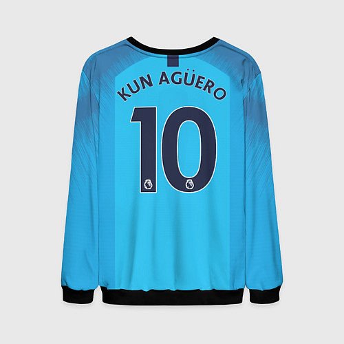 Мужской свитшот FC Man City: Aguero Home 18-19 / 3D-Черный – фото 2