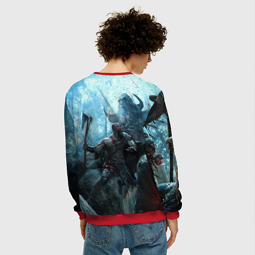 Мужской свитшот God of War: Dynasty / 3D-Красный – фото 4