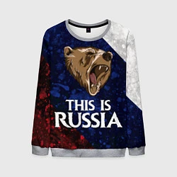 Свитшот мужской Russia: Roaring Bear, цвет: 3D-меланж