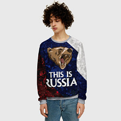 Свитшот мужской Russia: Roaring Bear, цвет: 3D-меланж — фото 2