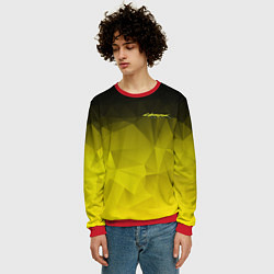 Свитшот мужской Cyberpunk 2077: Yellow Poly, цвет: 3D-красный — фото 2