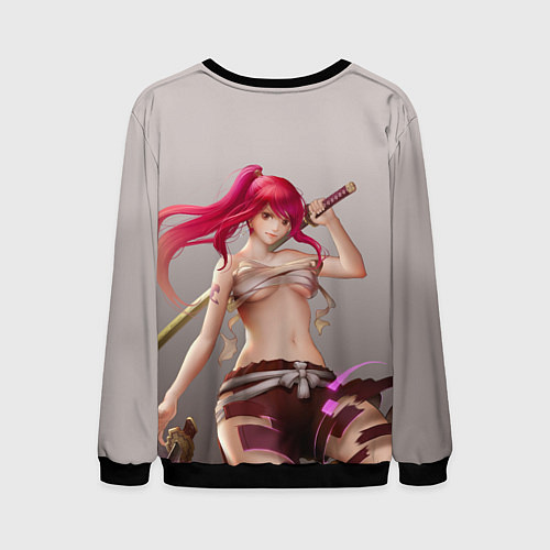 Мужской свитшот Fairy Tail Red Erza Scarlet / 3D-Черный – фото 2