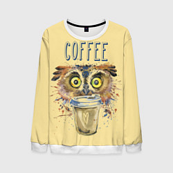 Свитшот мужской Owls like coffee, цвет: 3D-белый