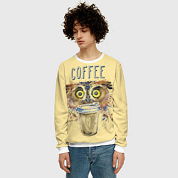 Свитшот мужской Owls like coffee, цвет: 3D-белый — фото 2