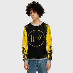 Свитшот мужской 21 Pilots: Yellow & Black, цвет: 3D-меланж — фото 2