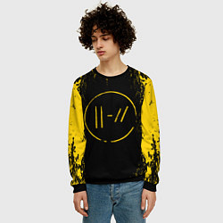 Свитшот мужской 21 Pilots: Yellow & Black, цвет: 3D-черный — фото 2